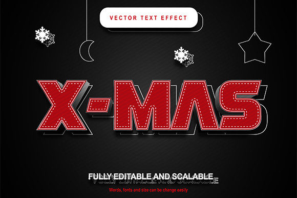 3D Text Effect X-mas: Editable Christmas Typography