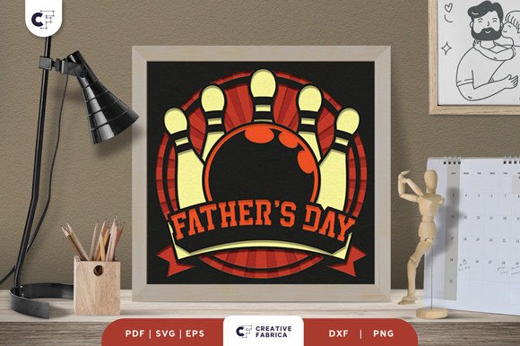 Bowling Dad 3D Shadow Box Papercut: A Unique Gift