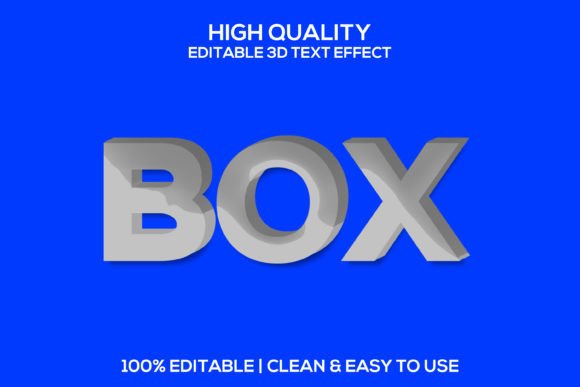 Box 3D Editable PSD Text Effect: Modern & Customizable