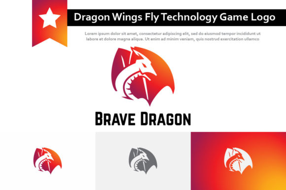 Brave Strong Dragon Fly Technology Logo Design