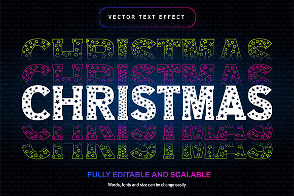 Christmas Editable Text: Festive 3D Effect for Your Designs
