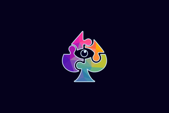 Colorful Spades Playing Card Cyclops Eye Design