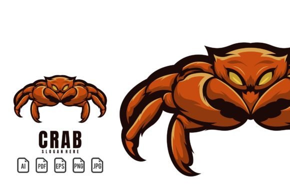 Crab Mascot Logo Template for Creative Branding
