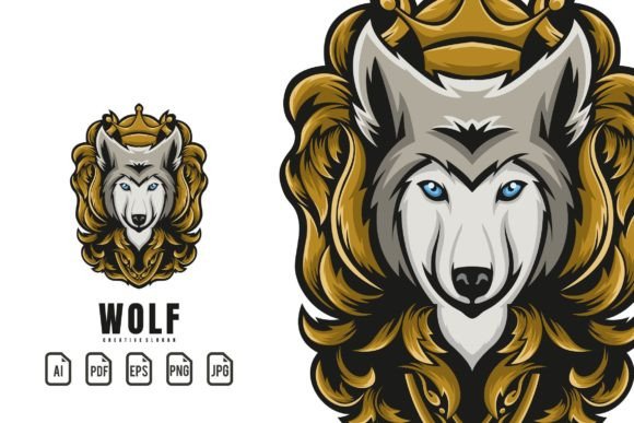 Illustration Wolf Head Vintage: Bold Logo Template for Designers