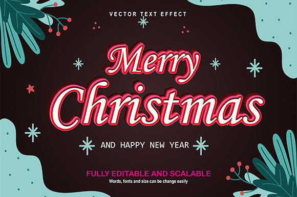 Marry Christmas Editable Text: Your Festive Design Solution