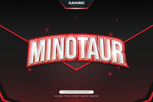 Red Minotaur Text Style Effect: Bold E-Sport Identity