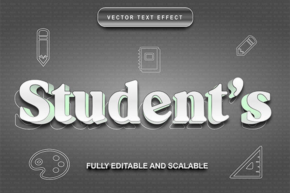 Student Editable Text Effect: A Modern Design Asset