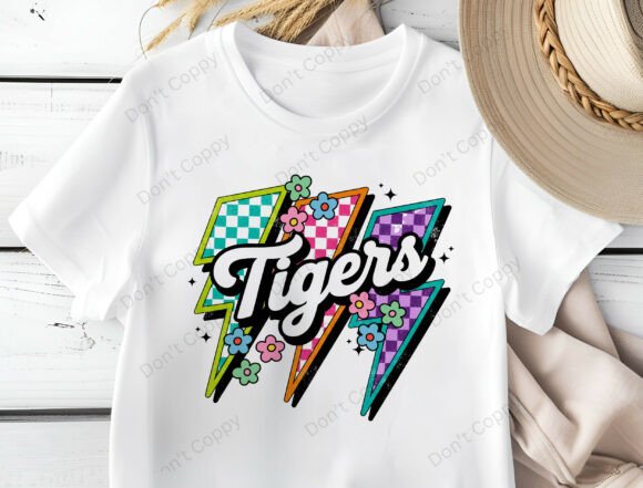 Tigers Lightning Bolts PNG: Retro Sports Spirit